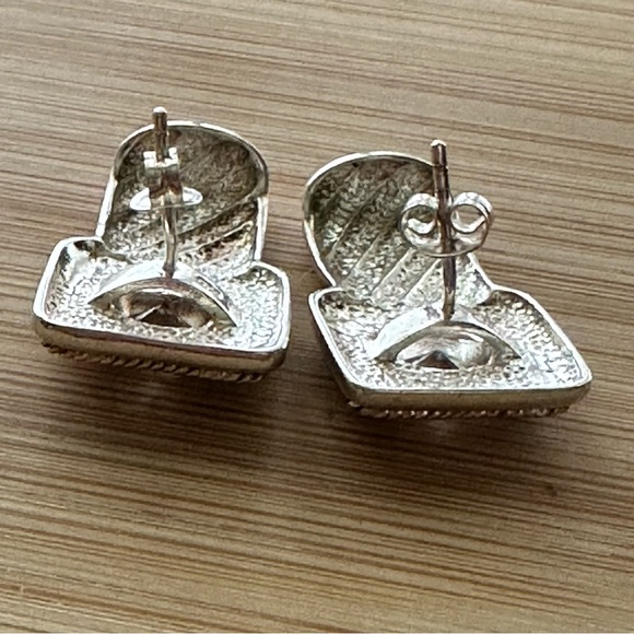 Vintage 925 Sterling Silver Earrings with 925 Backs - Picture 13 of 16